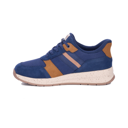 Drew Men’s Connor Orthotic Comfort Sneaker  Navy Suede Combo 40113
