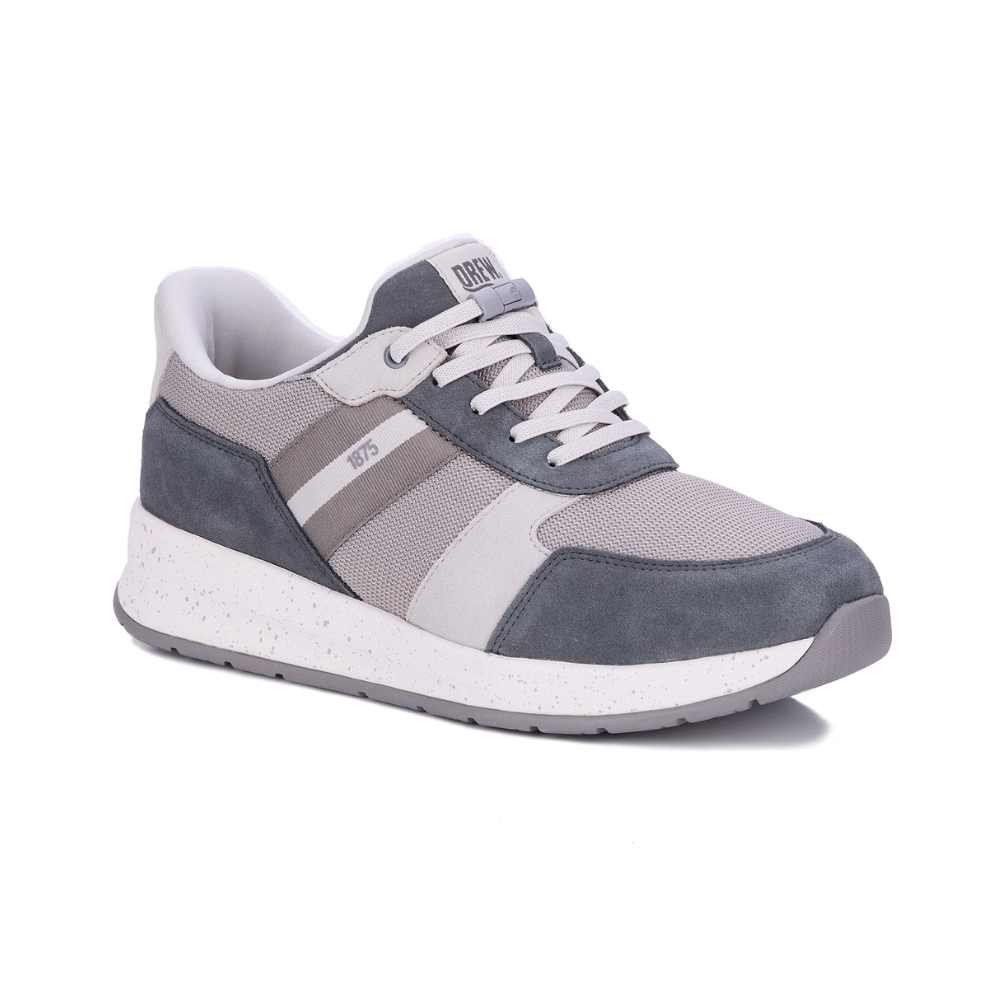 Drew Men’s Connor Orthotic Comfort Sneaker Gray Suede Combo 40113
