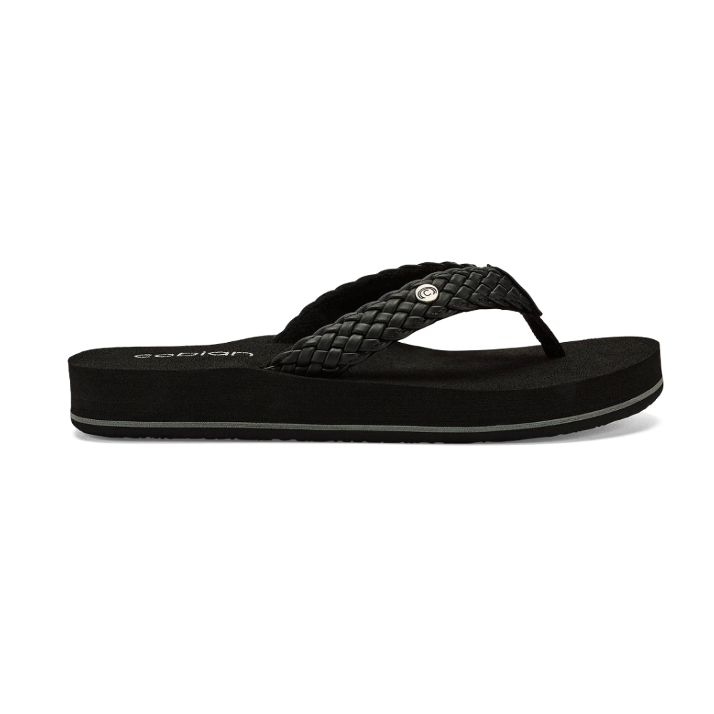 Cobian Women's Braided Bounce Arch Support Leather Sandals - Black