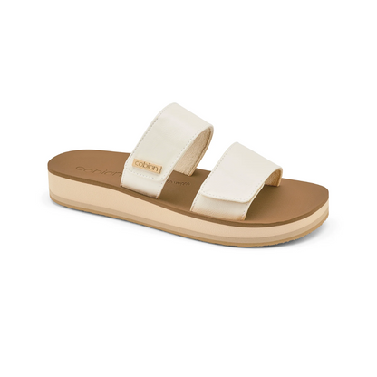 Cobian Dana Rise Womens Sandals White Platform Slides Adjustable Strap