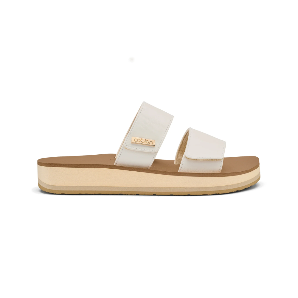 Cobian Dana Rise Womens Sandals White Platform Slides Adjustable Strap