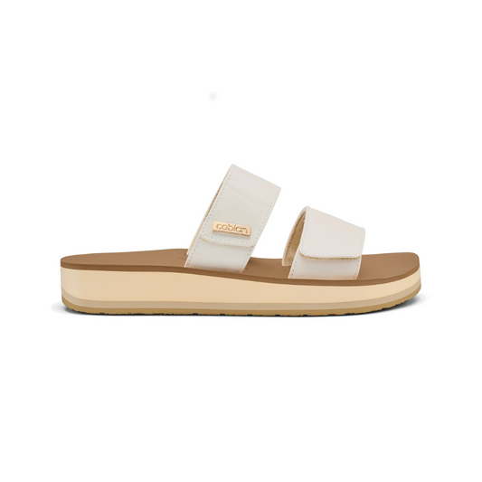 Cobian Dana Rise Womens Sandals White Platform Slides Adjustable Strap