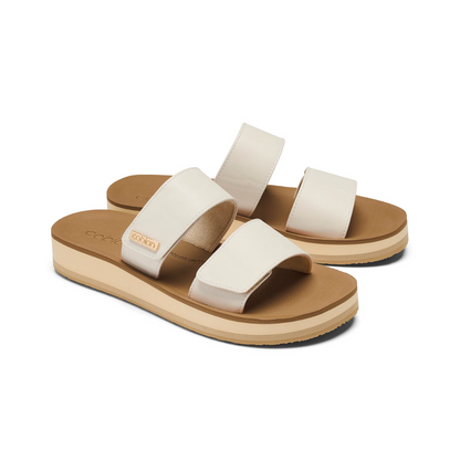 Cobian Dana Rise Womens Sandals White Platform Slides Adjustable Strap