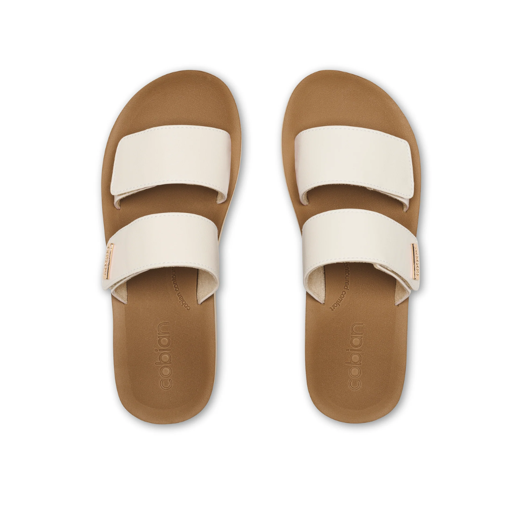 Cobian Dana Rise Womens Sandals White Platform Slides Adjustable Strap