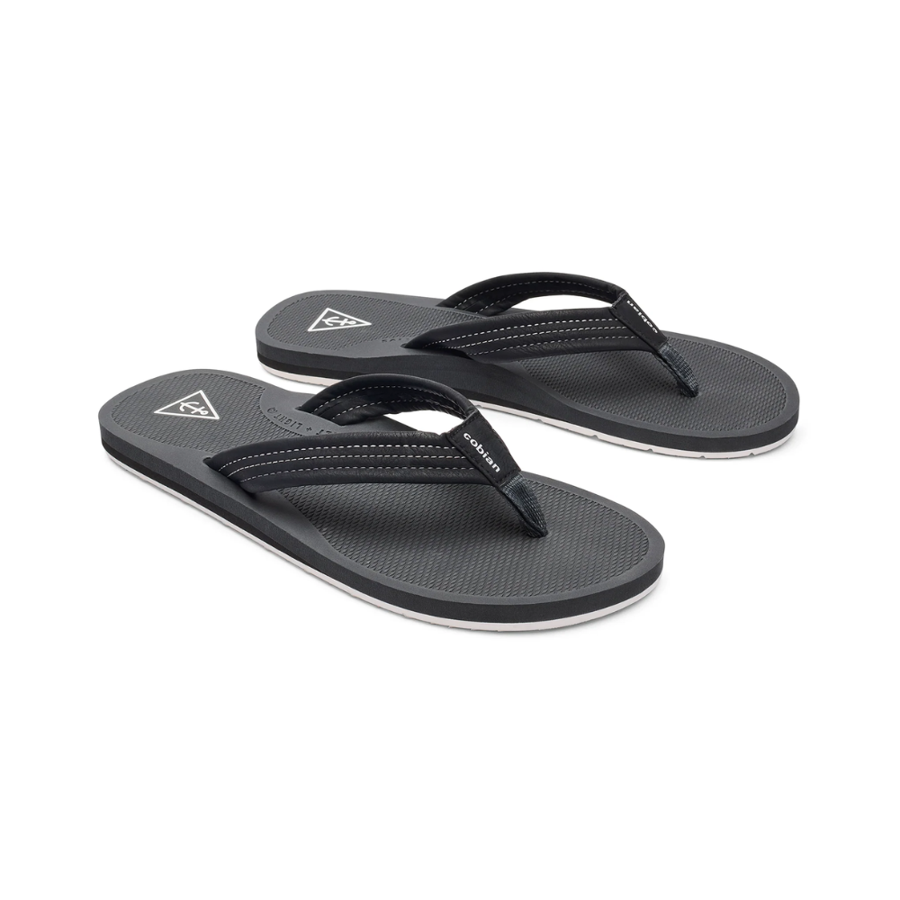 Cobian Anchor Men's Sandals Black Water Friendly Beach Thong  Flip Flops