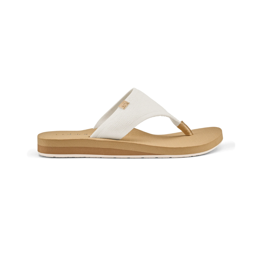 Cobian Women's Bermuda Bounce Mesh Strap Wedge Flip Flop Sandal Cream