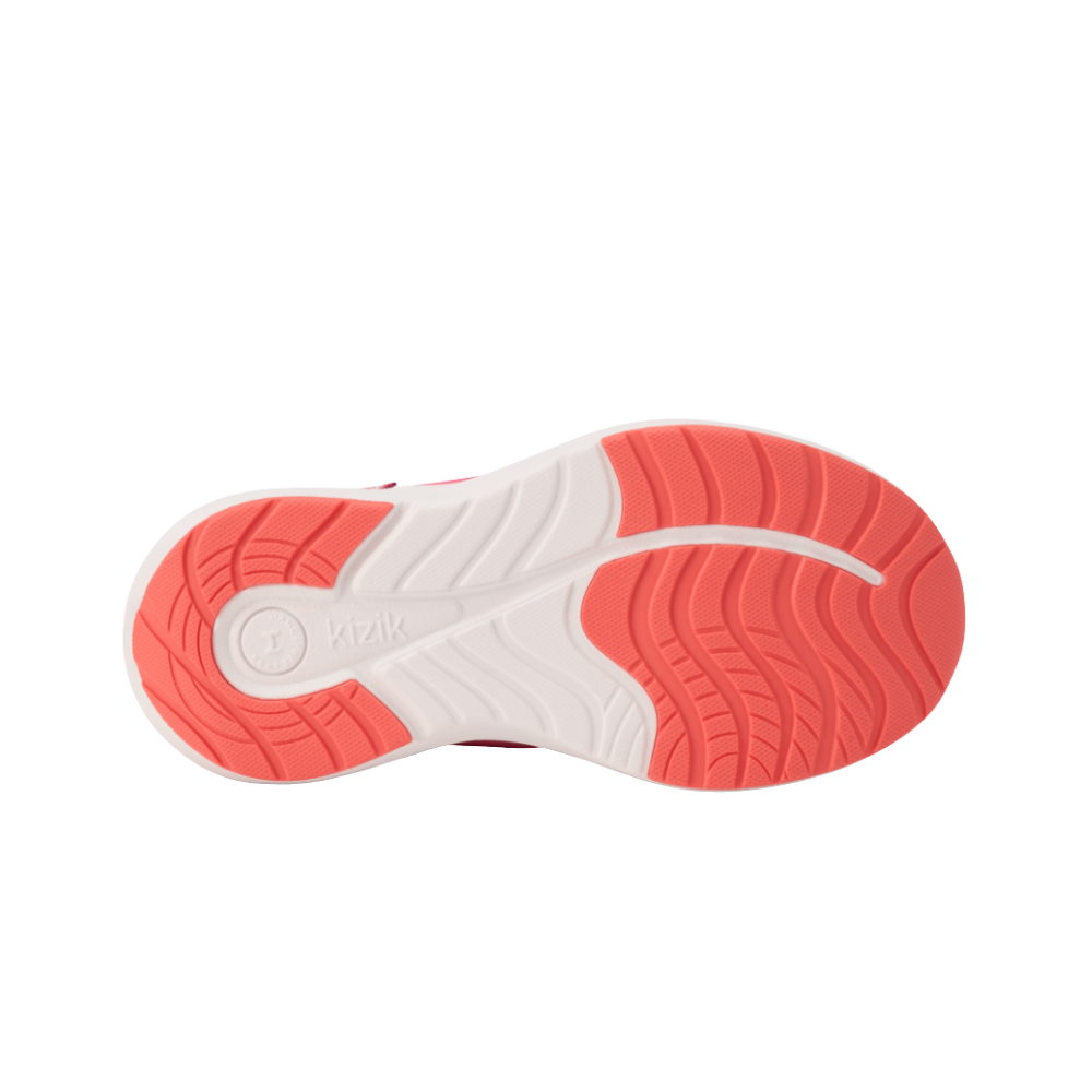 Kizik Kid's Athens 2 Hand's Free Girls Sneaker Fiery Coral/Rose Violet
