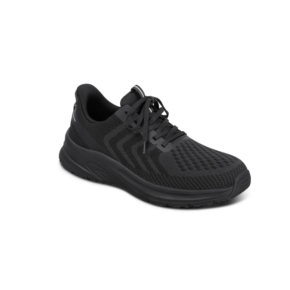 Orthofeet Men’s Tilos Hands‑Free Athletic Sneaker – Black 20018M