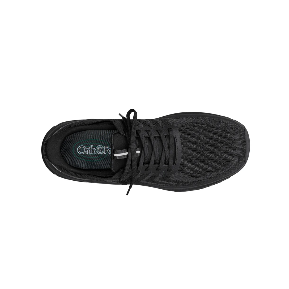 Orthofeet Men’s Tilos Hands‑Free Athletic Sneaker – Black 20018M