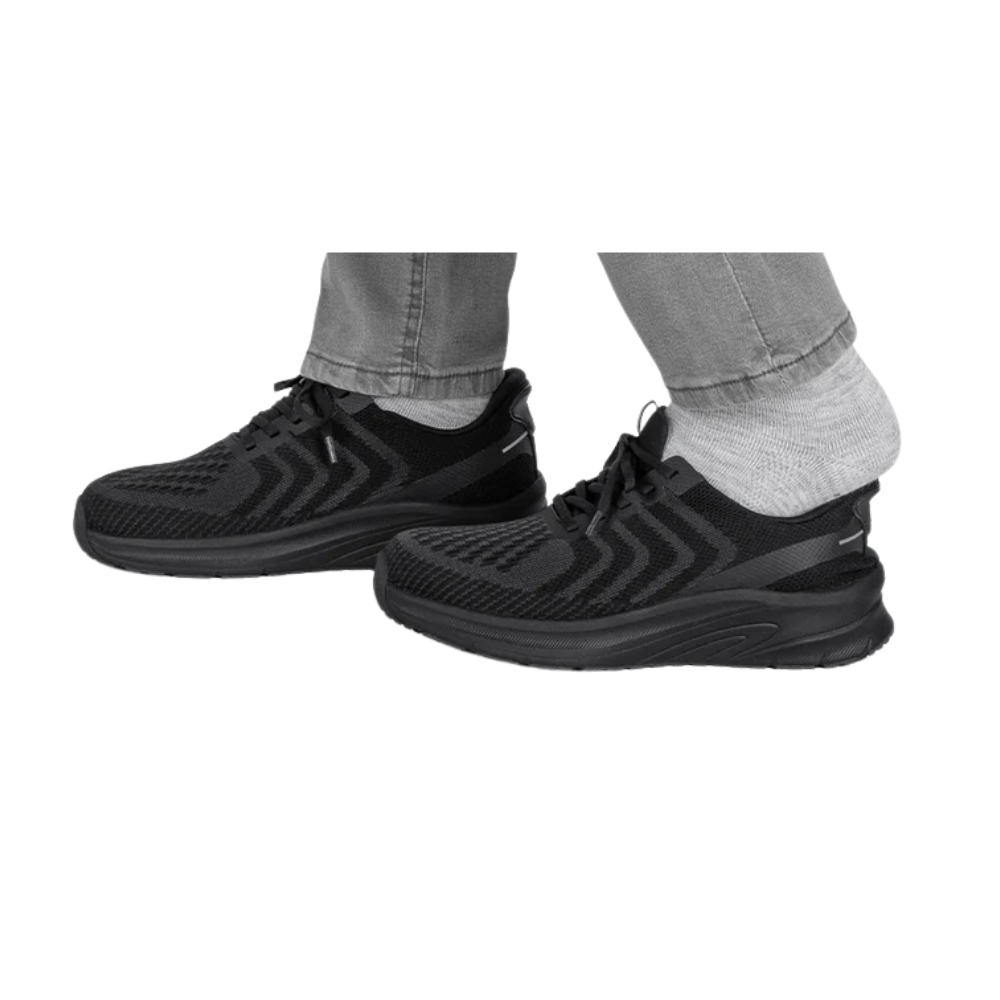 Orthofeet Men’s Tilos Hands‑Free Athletic Sneaker – Black 20018M