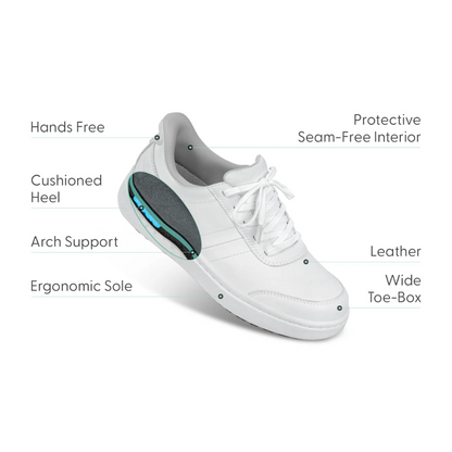 Orthofeet Wander Women Hand's Free Athletic Sneakers White - 81104M