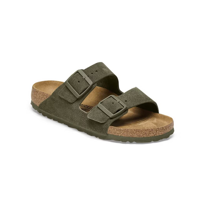 Birkenstock Arizona Suede Unisex Leather  Sandals - Narrow Fit Thyme 1025720