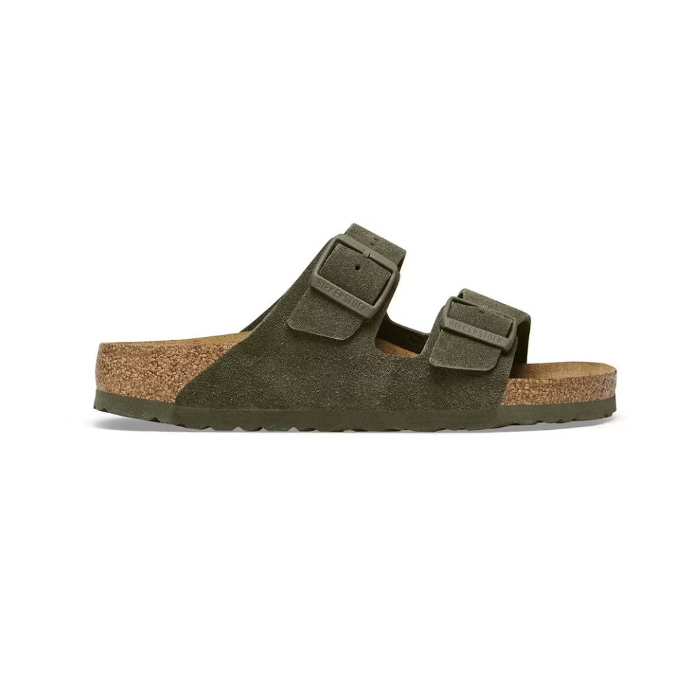Birkenstock Arizona Suede Unisex Leather  Sandals - Narrow Fit Thyme 1025720
