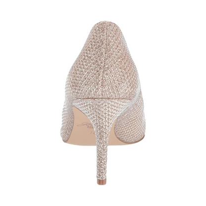 Jewel Badgley Mischka Rudy Pump – Champagne Fabric JW3151
