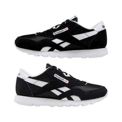 Reebok Kids Classic Nylon Sneakers - Black/Black White FV4441