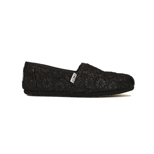 TOMS Classic Women's Black Crochet Glitter – 10009295
