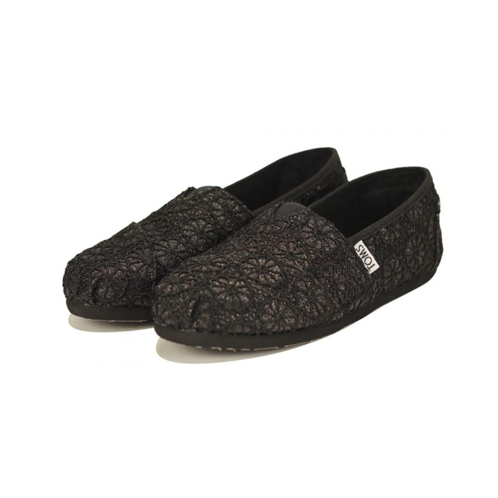 TOMS Classic Women's Black Crochet Glitter – 10009295