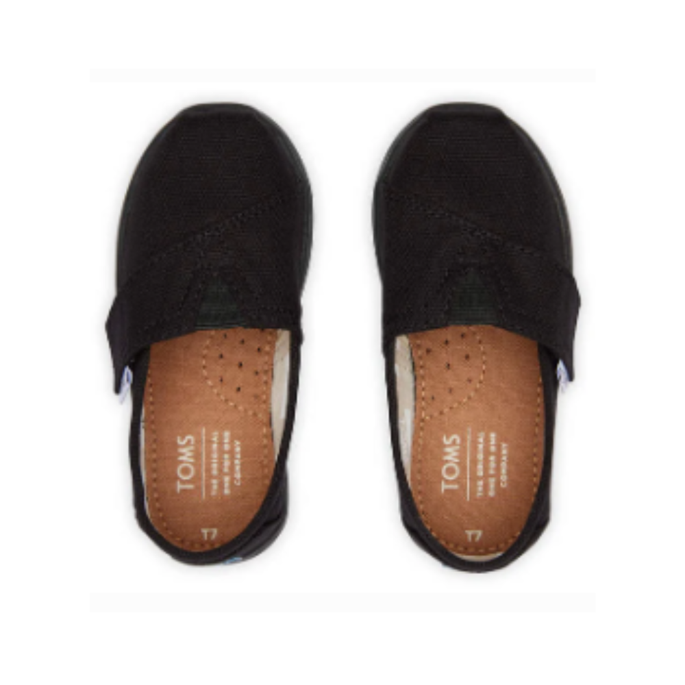 TOMS Tiny Alpargata Black Canvas Toddler Shoe 10010529