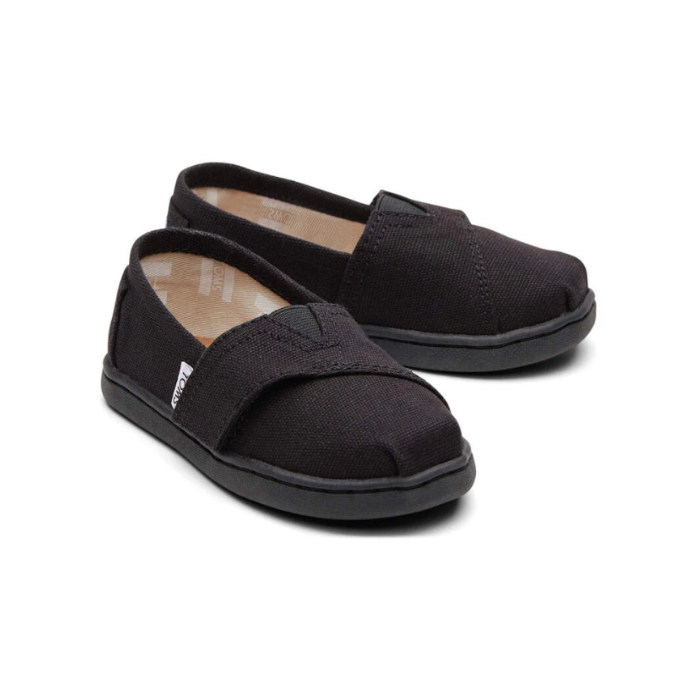 TOMS Tiny Alpargata Black Canvas Toddler Shoe 10010529