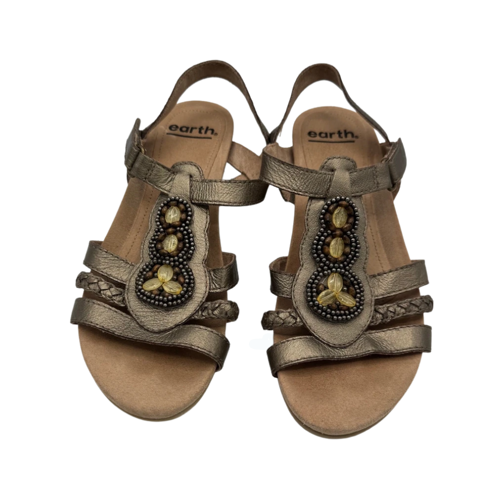Earth Pisa Falmouth Women's Sandals – Platinum Beaded Leather