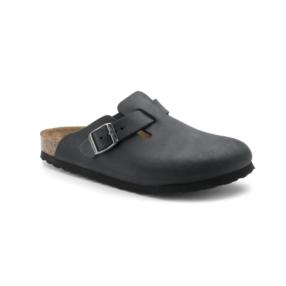 Birkenstock Unisex Boston BS Oiled Leather Clog Sandal - Black