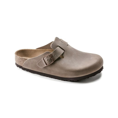 Birkenstock Boston Oiled Leather Clog Sandals Tobacco Brown Unisex