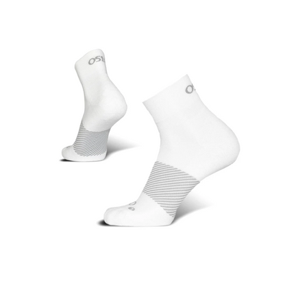 OS1st Wicked Comfort 1/4 Crew Socks Unisex White Cushioned Moisture Wicking