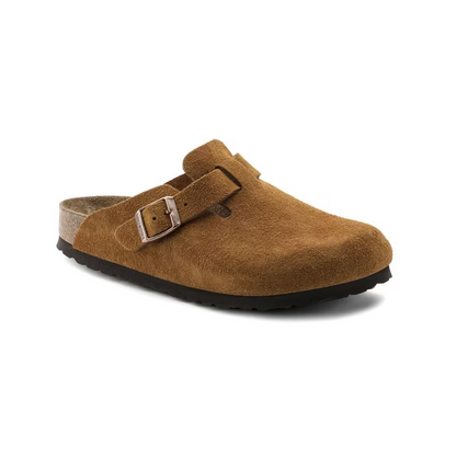 Birkenstock Boston Soft Footbed Unisex Suede Leather Clog Sandals Mink