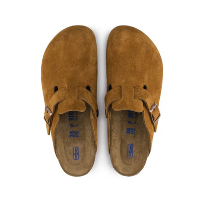 Birkenstock Boston Soft Footbed Unisex Suede Leather Clog Sandals Mink