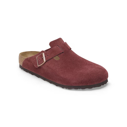 Birkenstock Boston Unisex Suede Leather Sandals – Zinfandel Narrow