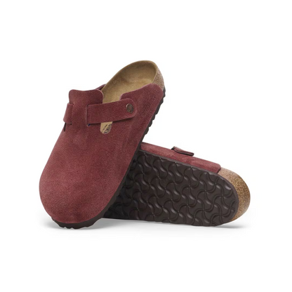 Birkenstock Boston Unisex Suede Leather Sandals – Zinfandel Narrow