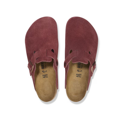Birkenstock Boston Unisex Suede Leather Sandals – Zinfandel Narrow