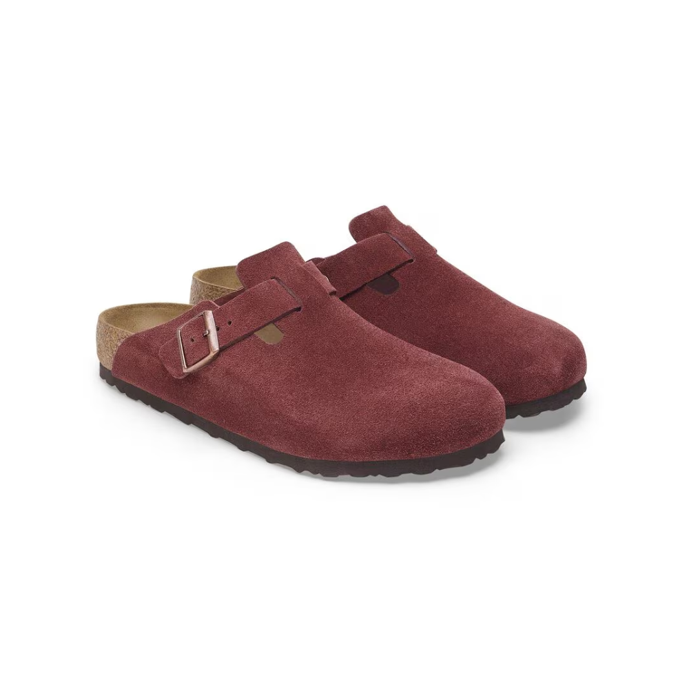Birkenstock Boston Unisex Suede Leather Sandals – Zinfandel Narrow