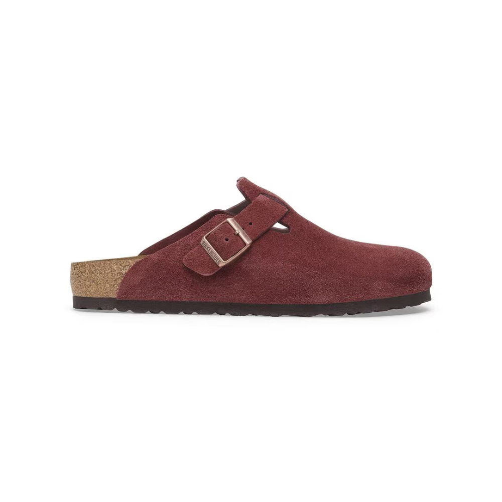 Birkenstock Boston Unisex Suede Leather Sandals – Zinfandel Narrow