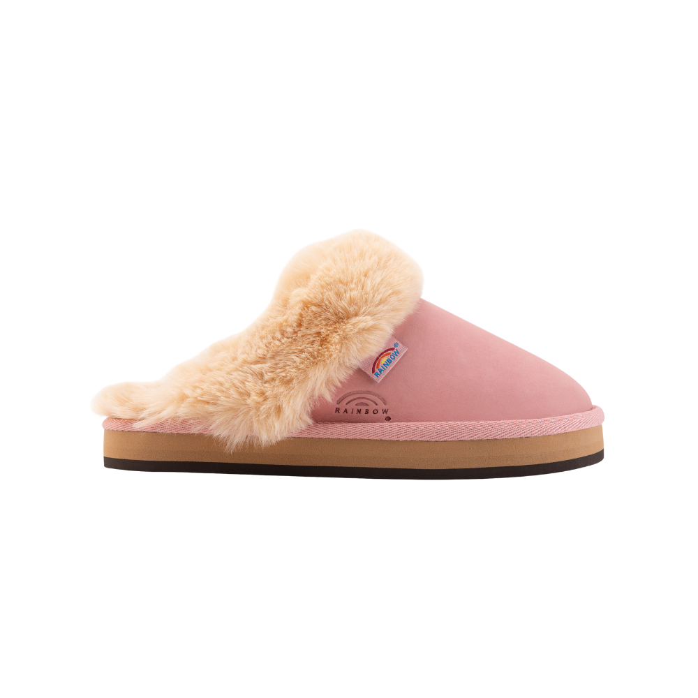 Rainbow Sandals Women's Sunset Snugs – Premier Leather Slipper Pink Cream