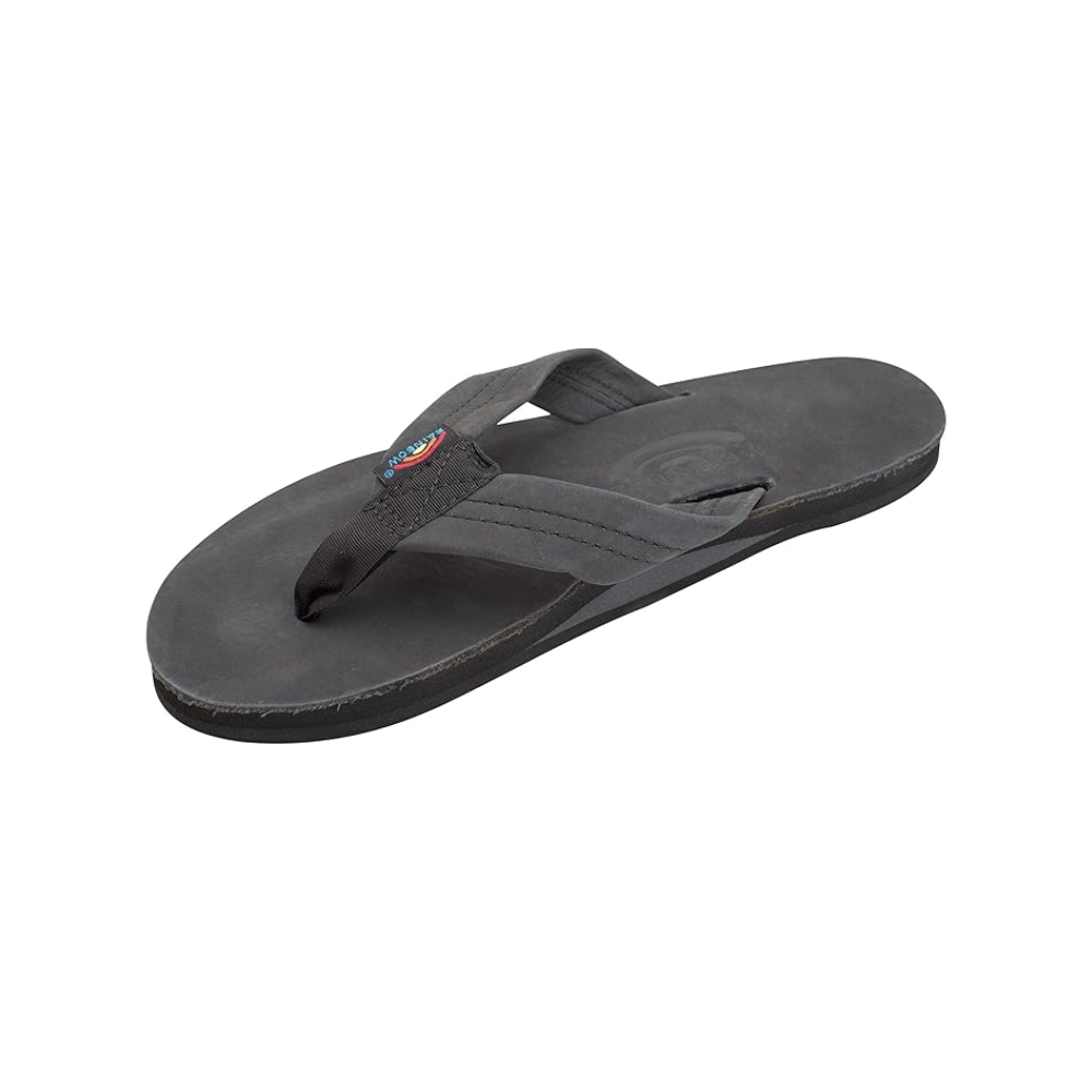 Rainbow Women's Sandal  Wide Strape Single Layer 301ALTS Black Leather