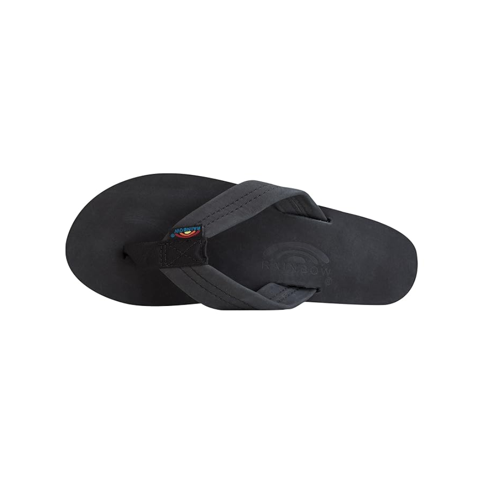 Rainbow Women's Sandal  Wide Strape Single Layer 301ALTS Black Leather