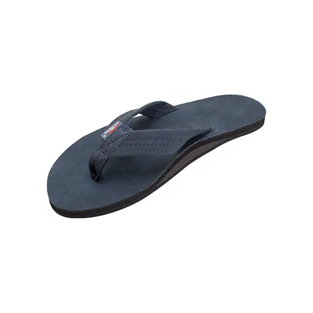 Rainbow Sandals Men's Premier Leather Single Layer Wide Strap - Navy
