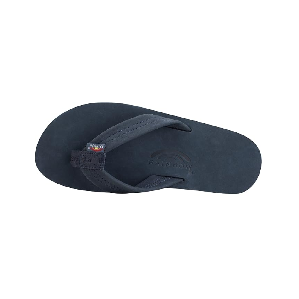 Rainbow Sandals Men's Premier Leather Single Layer Wide Strap - Navy