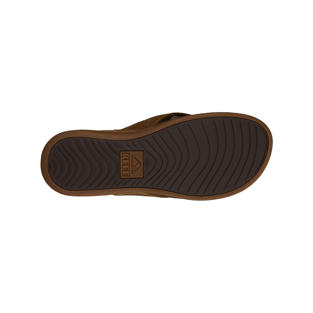 REEF Cushion Lux Men's Flip Flop – Ultra Soft Cushion Footbed, Premium Full Grain Leather Strap, Toffee RF0A3YMNTFF