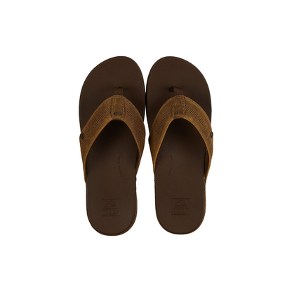 REEF Cushion Lux Men's Flip Flop – Ultra Soft Cushion Footbed, Premium Full Grain Leather Strap, Toffee RF0A3YMNTFF