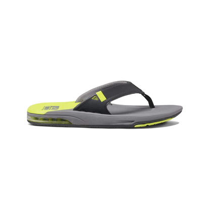 Reef Men's Fanning Bottle Opener Flip Flop Thong Sandal - Gray Lime Low