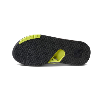 Reef Men's Fanning Bottle Opener Flip Flop Thong Sandal - Gray Lime Low