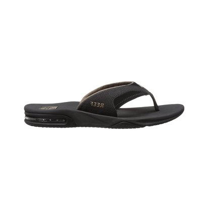 Reef Men's Leather Fanning Bottle Opener Sandals Black / Brown