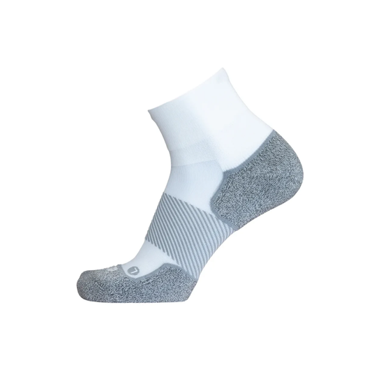 OS1st Active Comfort| 1/4 Crew Moisture-Wicking Cushioned Socks-White
