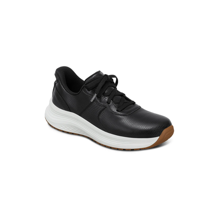 Orthofeet Stride Women's Hands-Free Leather Sneaker - Black