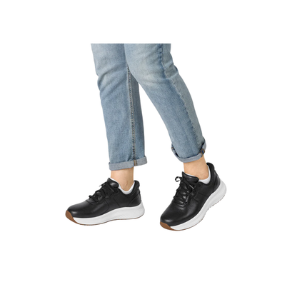 Orthofeet Stride Women's Hands-Free Leather Sneaker - Black