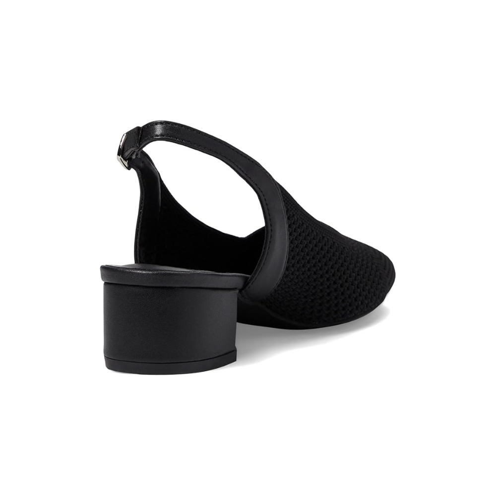 David Tate Glenna Womens Stretch Fabric Slingback Pump Sandals Black