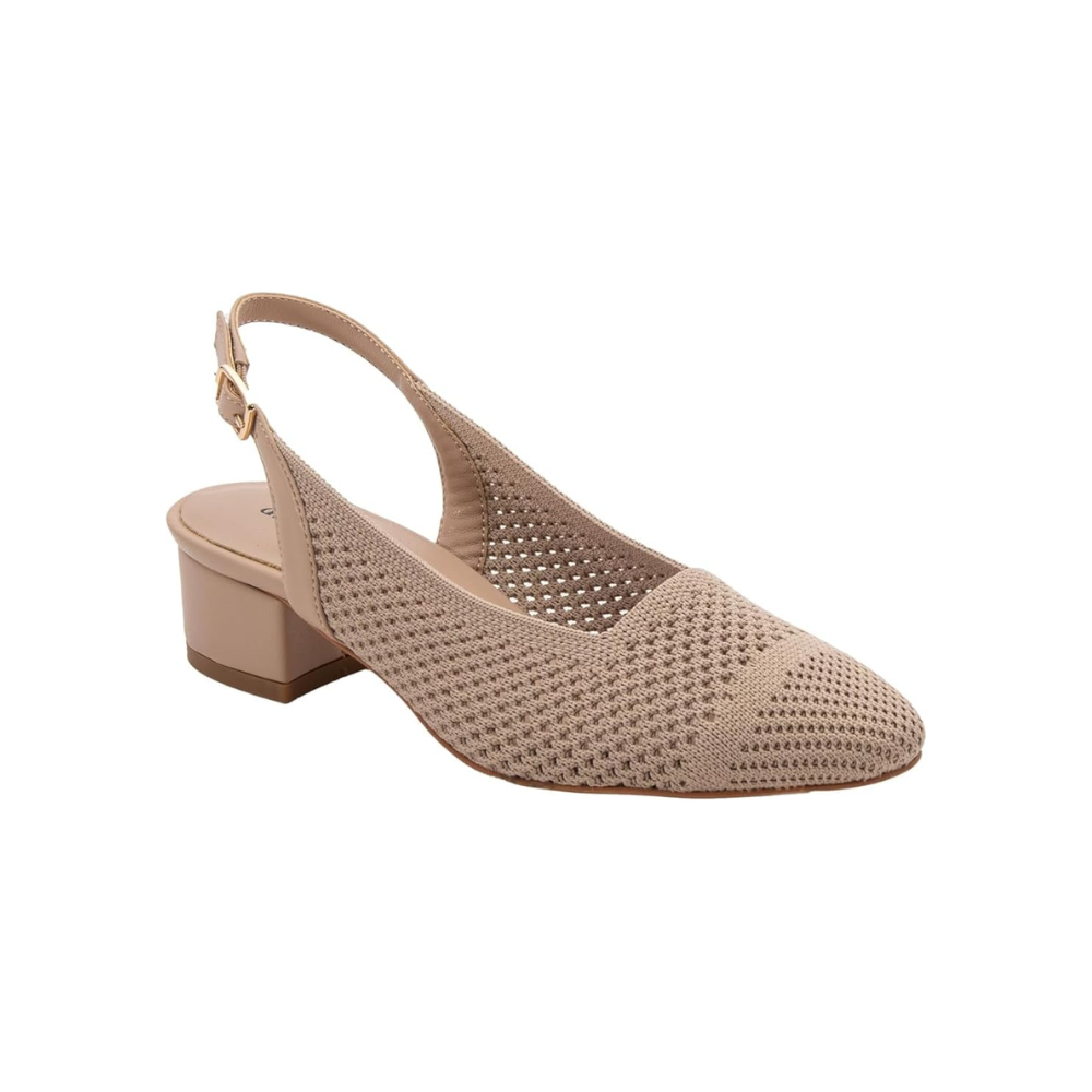 David Tate Women's Glenna Stretched Fabric Slingback Pump - Taupe
