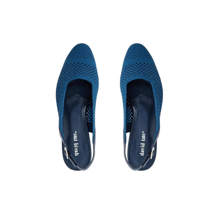 David Tate Glenna Womens Stretch Fabric Slingback Pump Sandals Navy